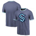 Majestic Threads Seattle Kraken Heathered Deep Sea Blue Ringer Contrast Tri-Blend T-Shirt