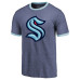 Majestic Threads Seattle Kraken Heathered Deep Sea Blue Ringer Contrast Tri-Blend T-Shirt