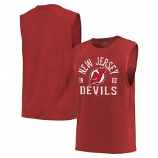New Jersey Devils Majestic Threads Softhand Muscle Tank Top - Red