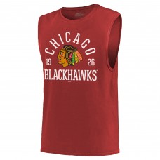 Chicago Blackhawks Majestic Threads Softhand Muscle Tank Top - Red