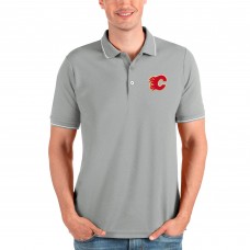 Поло Calgary Flames Antigua Affluent - Heathered Gray