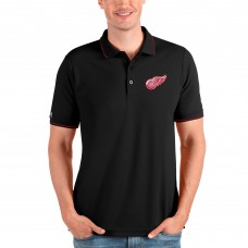 Detroit Red Wings Antigua Affluent Polo - Black/Red