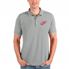 Detroit Red Wings Antigua Affluent Polo - Heathered Gray