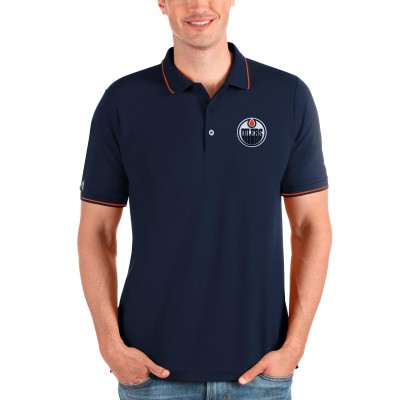 Поло Edmonton Oilers Antigua Affluent - Navy/Orange