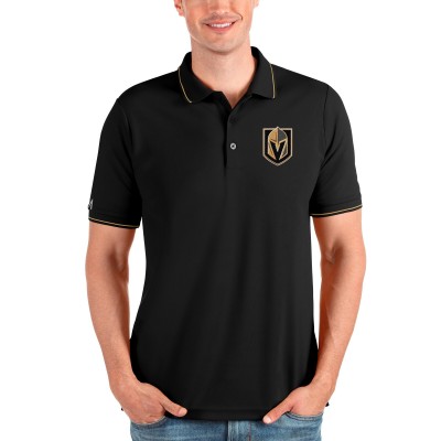 Поло Vegas Golden Knights Antigua Affluent - Black/Gold