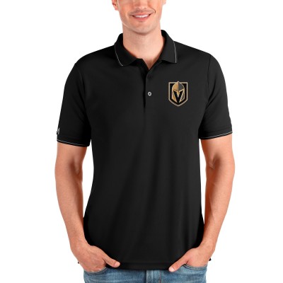 Поло Vegas Golden Knights Antigua Affluent - Black/Silver