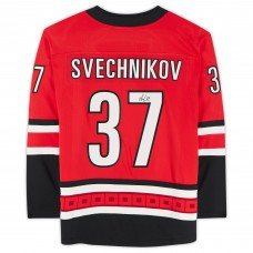 Игровая джерси Autographed Carolina Hurricanes Andrei Svechnikov Red Fanatics Authentic Fanatics Breakaway
