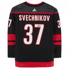 Игровая джерси Autographed Carolina Hurricanes Andrei Svechnikov Black Fanatics Authentic adidas Authentic