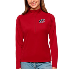Женская Carolina Hurricanes Antigua Red Tribute Quarter-Zip Pullover Top Женская Carolina Hurricanes Antigua Red Tribute Quarter-Zip Pullover Top