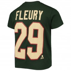 Подростковая Minnesota Wild Marc-Andre Fleury Green Player Name & Number T-Shirt