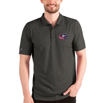 Поло Columbus Blue Jackets Antigua - Heathered Black/Silver