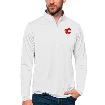Кофта на короткой молнии Calgary Flames Antigua Tribute - White