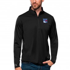 New York Rangers Antigua Tribute Quarter-Zip Pullover Top - Black