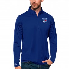 New York Rangers Antigua Tribute Quarter-Zip Pullover Top - Blue