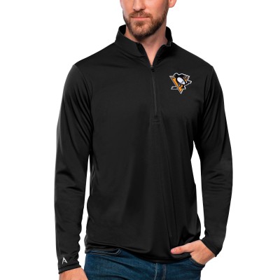 Кофта на короткой молнии Pittsburgh Penguins Antigua Black Tribute