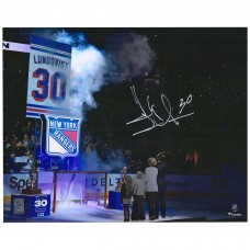 Autographed New York Rangers Henrik Lundqvist Fanatics Authentic 16 x 20 Banner Raising Photograph Autographed New York Rangers Henrik Lundqvist Fanatics Authentic 16 x 20 Banner Raising Photograph