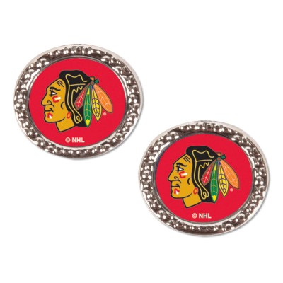 Chicago Blackhawks WinCraft Round Team Post Earring
