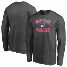 New York Rangers Victory Arch Long Sleeve T-Shirt - Heathered Charcoal