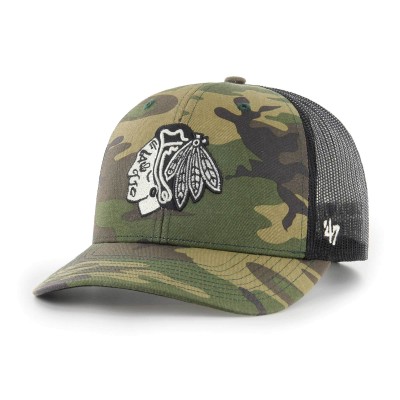 Бейсболка Chicago Blackhawks 47 Camo/Black Trucker