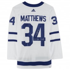 Игровая джерси Autographed Toronto Maple Leafs Auston Matthews Fanatics Authentic White adidas Authentic with 21/22 Rocket Richard Inscription
