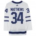 Игровая джерси Autographed Toronto Maple Leafs Auston Matthews Fanatics Authentic White adidas Authentic with 21/22 Rocket Richard Inscription