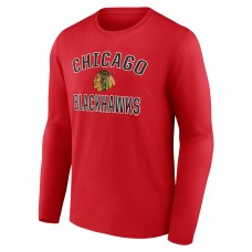 Chicago Blackhawks Victory Arch Logo Long Sleeve T-Shirt - Red