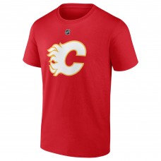 Calgary Flames Matthew Tkachuk Fanatics Red Authentic Stack Name & Number T-Shirt