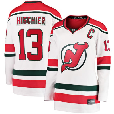 Женская джерси New Devils Nico Hischier Fanatics White Alternate Breakaway