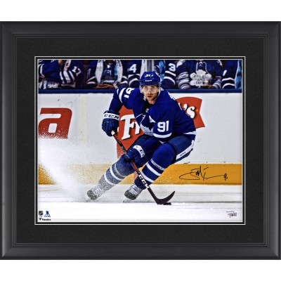 Autographed Toronto Maple Leafs John Tavares Fanatics Authentic Framed 16 x 20 Blue Jersey Turning Photograph