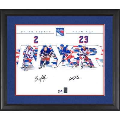 Multi-Signed New York Rangers Adam Fox & Brian Leetch Fanatics Authentic Framed 16 x 20 Dual Photograph