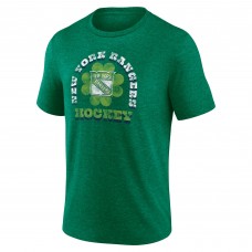 New York Rangers St. Patricks Day Celtic Arch Tri-Blend T-Shirt - Heather Green