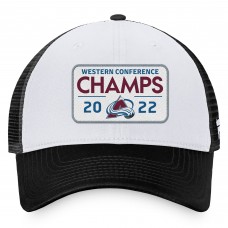 Colorado Avalanche 2022 Western Conference Champions Locker Room Trucker Adjustable Hat - Black