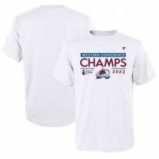Colorado Avalanche Youth 2022 Western Conference Champions Locker Room T-Shirt - White