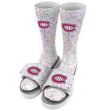 Montreal Canadiens ISlide Speckle Socks & Slide Sandals Bundle - White