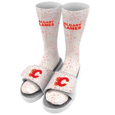 Носки и шлепки Calgary Flames ISlide Speckle - White