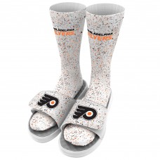 Philadelphia Flyers ISlide Speckle Socks & Slide Sandals Bundle - White