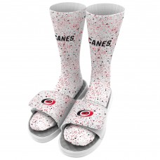 Carolina Hurricanes ISlide Speckle Socks & Slide Sandals Bundle - White
