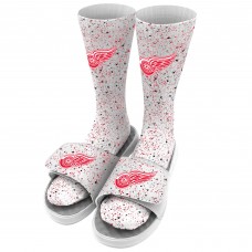 Detroit Red Wings ISlide Speckle Socks & Slide Sandals Bundle - White
