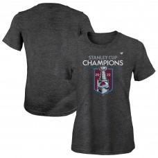 Colorado Avalanche Girls Youth 2022 Stanley Cup Champions Locker Room T-Shirt - Heathered Charcoal