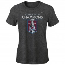 Colorado Avalanche Girls Youth 2022 Stanley Cup Champions Locker Room T-Shirt - Heathered Charcoal