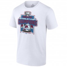 Colorado Avalanche 3-Time Stanley Cup Champions T-Shirt - White
