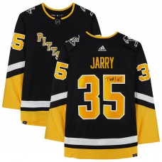 Игровая джерси Autographed Pittsburgh Penguins Tristan Jarry Fanatics Authentic Black Alternate adidas Authentic
