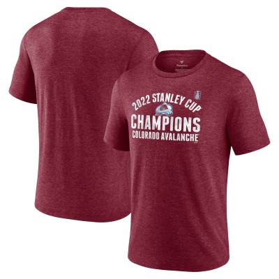 Футболка Colorado Avalanche 2022 Stanley Cup Champions Slap Shot Tri-Blend - Burgundy