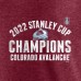 Футболка Colorado Avalanche 2022 Stanley Cup Champions Slap Shot Tri-Blend - Burgundy