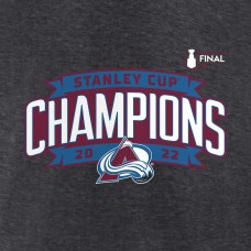 Colorado Avalanche 2022 Stanley Cup Champions Frozen Puck Long Sleeve T-Shirt - Heathered Charcoal