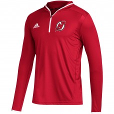 Футболка с длинным рукавом с капюшоном New Jersey Devils adidas Team - Red