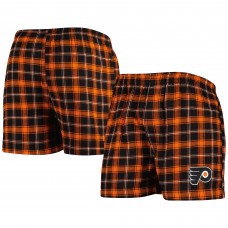Philadelphia Flyers Concepts Sport Ledger Flannel Boxers - Black/Orange