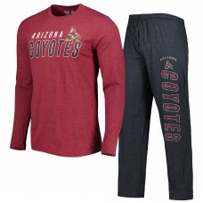 Arizona Coyotes Concepts Sport Meter Long Sleeve T-Shirt & Pants Sleep Set - Black/Garnet
