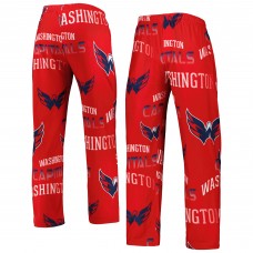 Пижамные брюки Washington Capitals Concepts Sport Windfall Allover Microfleece - Red