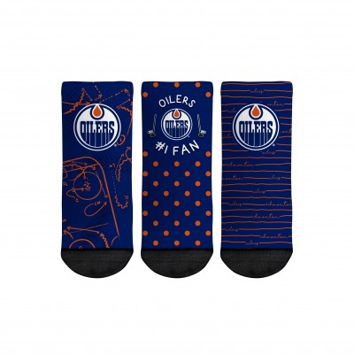Три пары носков Edmonton Oilers Rock Em Toddler #1 Fan